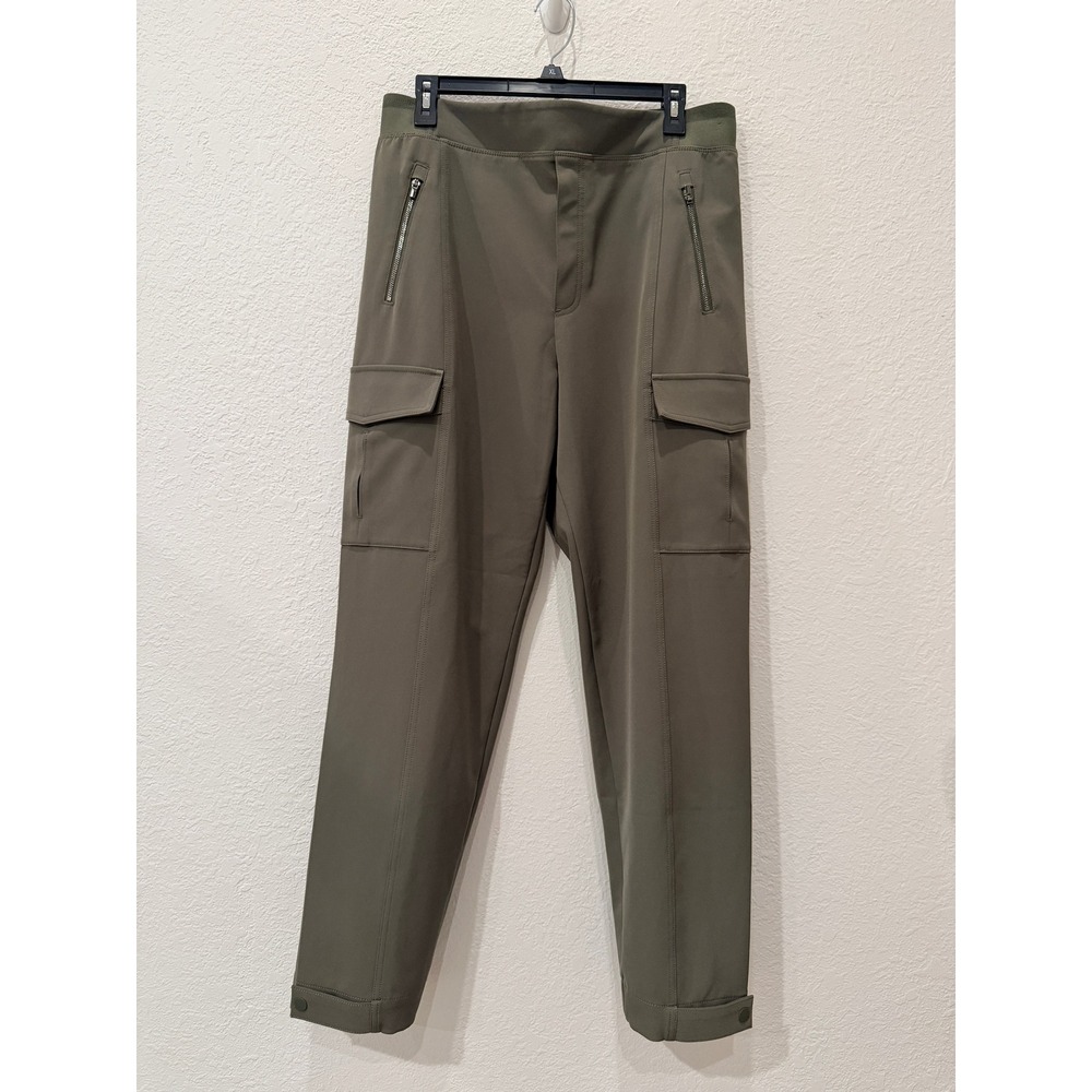 Athleta Endless High Rise Cargo Pants 14 Olive Green Tapered Stretch Utility